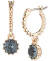 Marchesa Crystal Charm Hoop Earrings In Gold
