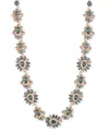 Marchesa Crystal Cluster Collar Necklace, 16" + 3" Extender In Blue
