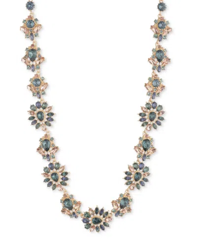 Marchesa Crystal Cluster Collar Necklace, 16" + 3" Extender In Blue