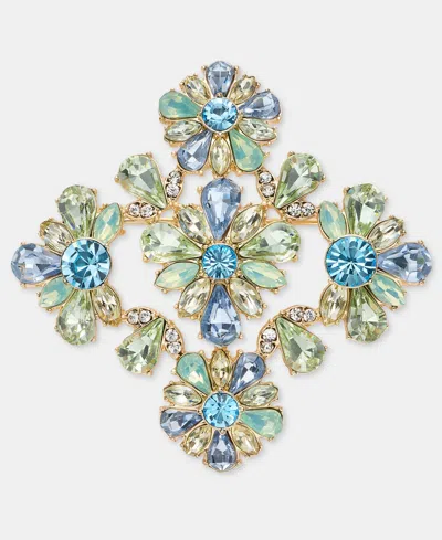 Marchesa Crystal Cluster Flower Pin In Multi