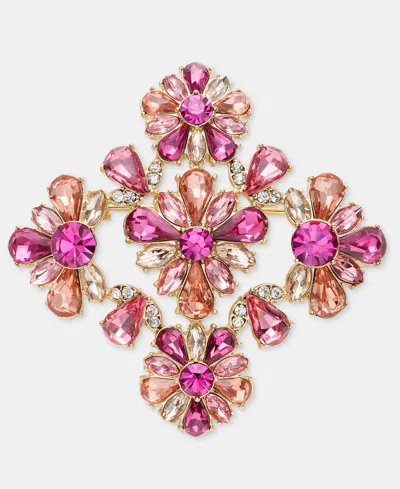 Marchesa Crystal Cluster Flower Pin In Multi