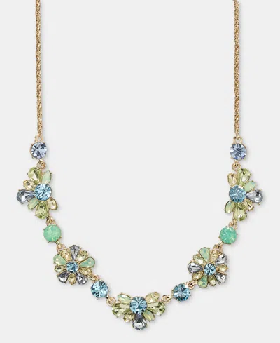 Marchesa Crystal Cluster Flower Statement Necklace, 16" + 3" Extender In Neutral