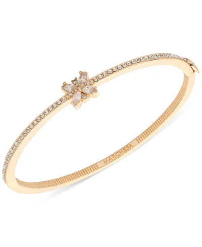 Marchesa Crystal Cluster Pave Bangle Bracelet In Gold