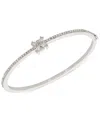 Marchesa Crystal Cluster Pave Bangle Bracelet In Silver