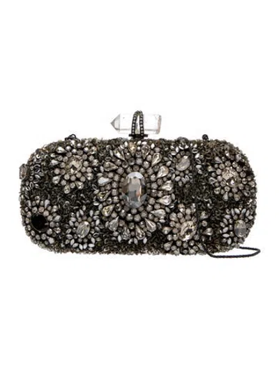 Pre-owned Marchesa Crystal Clutch In Silver