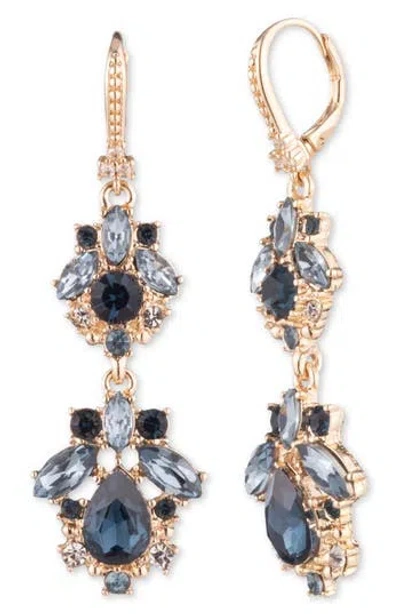 Marchesa Crystal Drop Earrings In Gold/montana