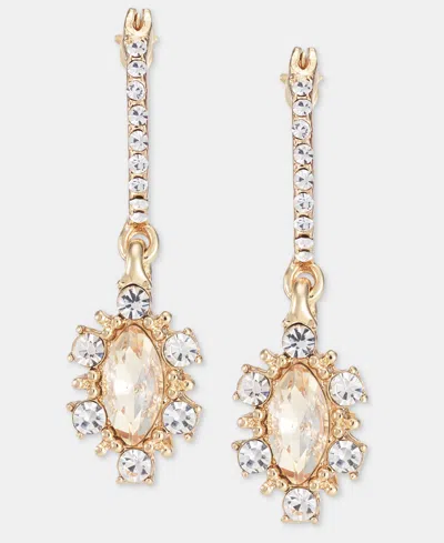 Marchesa Crystal Drop Huggie Hoop Earrings In Gold