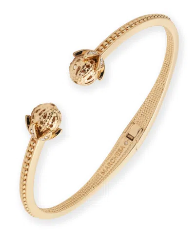 Marchesa Crystal Filigree Beaded Bangle In Gold