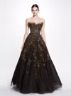 Marchesa Crystal Flower Embroidery Gown