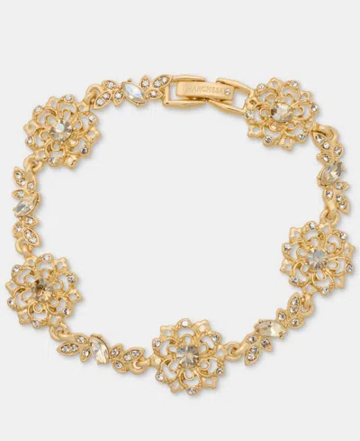 Marchesa Crystal Flower Flex Bracelet In Gold