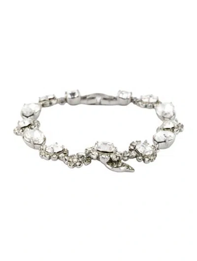 Pre-owned Marchesa Crystal Link Bracelet, 7" In Transparent