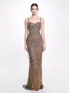 Marchesa Crystal Threadwork Gown