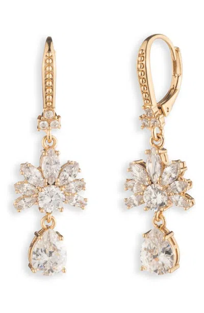 Marchesa Crystallized Forest Floral Cubic Zirconia Drop Earrings