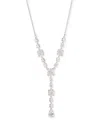 Marchesa Cubic Zirconia Cluster Lariat Necklace, 16" + 3" Extender In White