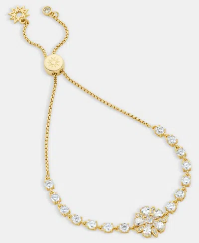 Marchesa Cubic Zirconia Flower Slider Bracelet In Gold