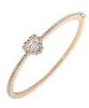 Marchesa Cubic Zirconia Gold-tone Heart Bangle Bracelet In Gold