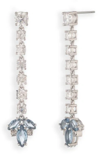 Marchesa Cubic Zirconia Linear Drop Earrings In Blue