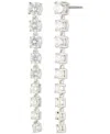 Marchesa Cubic Zirconia Linear Drop Earrings In Crystal Wh