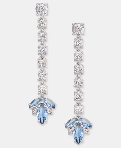 Marchesa Cubic Zirconia Linear Drop Earrings In Navy