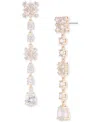 Marchesa Cubic Zirconia Linear Drop Earrings In White