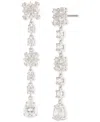 Marchesa Cubic Zirconia Linear Drop Earrings In White