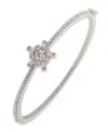 Marchesa Cubic Zirconia Silver-tone Star Bangle Bracelet In Metallic