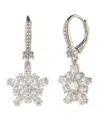 Marchesa Cubic Zirconia Silver-tone Star Drop Earrings In Metallic