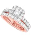 Marchesa Diamond Princess Bridal Set (2 Ct. T.w.) In 18k White, Yellow Or Rose Gold In Rose Gold