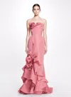 Marchesa Draped Floral Gown