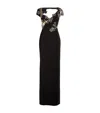 MARCHESA EMBELLISHED-NECK GOWN