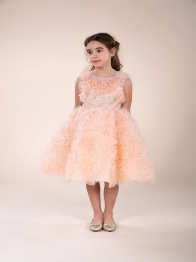 Marchesa Kids' Embellished Tulle Gown In Pink