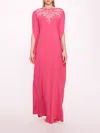 MARCHESA EMBROIDERED CREPE KAFTAN