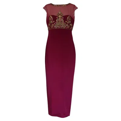 Pre-owned Marchesa Evening Dress Size 42 In Red