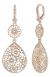 Marchesa Gold-tone Filigree Double Drop Earrings In Gold