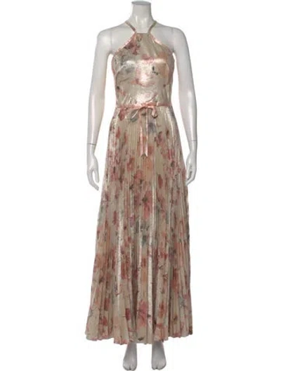 Pre-owned Marchesa Floral Print Long Dress