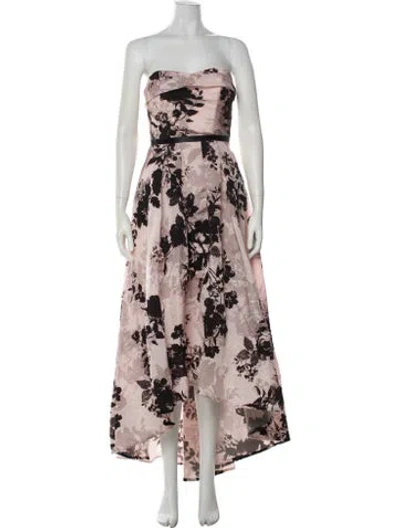 Pre-owned Marchesa Floral Print Long Dress In Pink