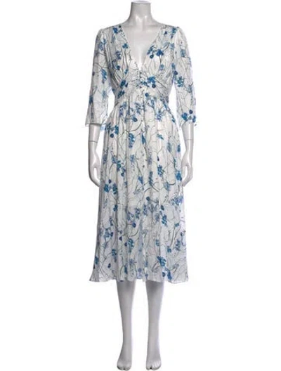 Pre-owned Marchesa Floral Print Midi Length Dress W/ Tags In Multicolor