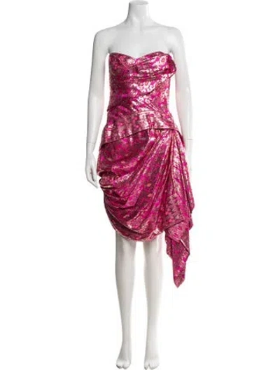 Pre-owned Marchesa Floral Print Mini Dress W/ Tags In Pink
