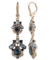 Marchesa Glass & Epoxy Stone Gold-tone Double Drop Earrings In Blue