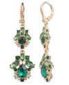 Marchesa Glass & Epoxy Stone Gold-tone Double Drop Earrings In Green