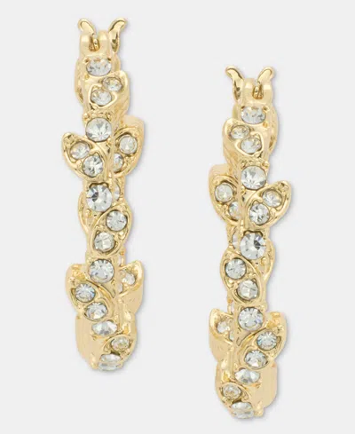Marchesa Glass Crystal Drama Vine Hoop Earrings In Gold