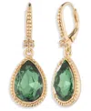 Marchesa Glass Erinite Stone Teardrop Earrings In Gold