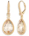 Marchesa Glass Faceted Stone Teardrop Earrings In Gold