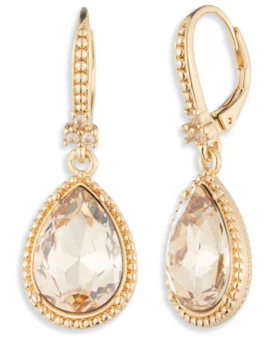 Marchesa Glass Faceted Stone Teardrop Earrings In Gold
