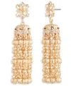 Marchesa Glass Stone Tassel Drop Earrings In Gold
