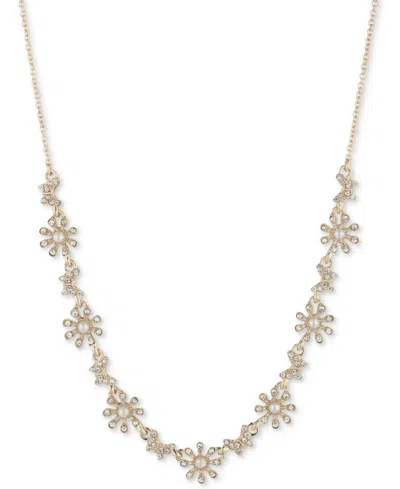 Marchesa Gold-tone Crystal & Imitation Pearl Butterfly Statement Necklace, 16" + 3" Extender