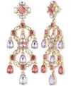 MARCHESA GOLD-TONE CRYSTAL & IMITATION PEARL CHANDELIER EARRINGS
