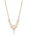 Marchesa Gold-tone Crystal & Imitation Pearl Layered Pendant Necklace, 16" + 3" Extender