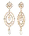 Marchesa Gold-tone Crystal & Imitation Pearl Orbital Drop Earrings