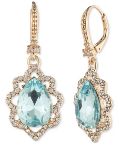 Marchesa Gold-tone Mixed Crystal Drop Earrings
